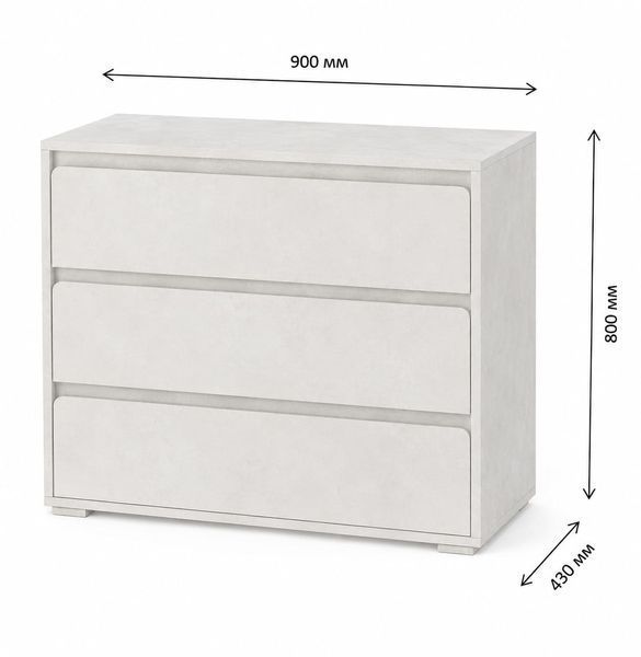 Комод на 3 шухляди LION АРТ-1 90х43х80 см Бетон Style (LION-045387) LION-045387 фото