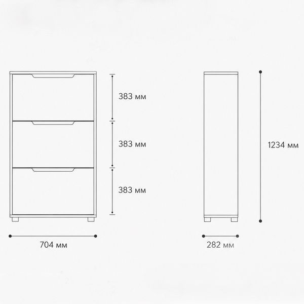 Тумба для взуття з ящиками LION ТО-2 70,4x28,2x123,4 см Бетон Style (LION-045312) LION-045312 фото