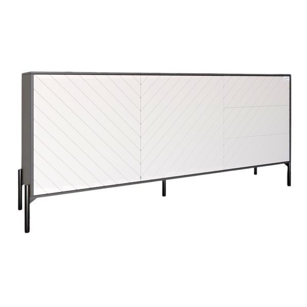 Комод с черными металлическими ножками LION Амарант 168x40x76,5 см Антрацит/Белый (LION-041902) LION-041902 фото