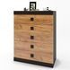 Высокий комод Эверест на 5 ящиков Соната-2 80х38х101 венге темный + дуб крафт золотой (DTM-2020) DTM-2020 фото 2