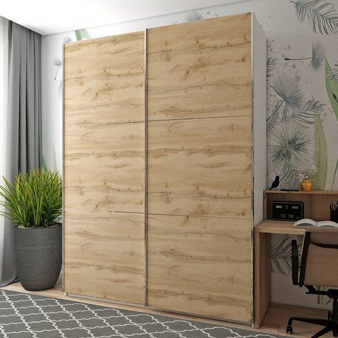 Шафа-купе двохдверна Doros G-Caiser 180х60х240 см Білий/Дуб евок (DRS-011007) DRS-011007 фото