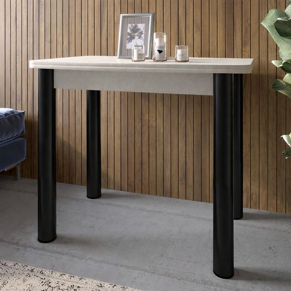 Обідній стіл розкладний LION Нота чорні ніжки Бетон Style 60x90/90x120 (LION-045134) LION-045134 фото
