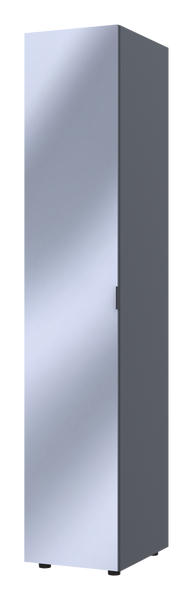 Шкаф-пенал с зеркалом Doros Гелар 39х49,5х203,4 см Графит (DRS-011130) DRS-011130 фото