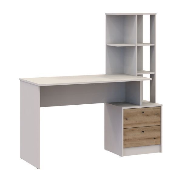 Офисный стол Doros Т7 Кашемир/Дуб Эвок 136х55х138 (DRS-011513) DRS-011513 фото