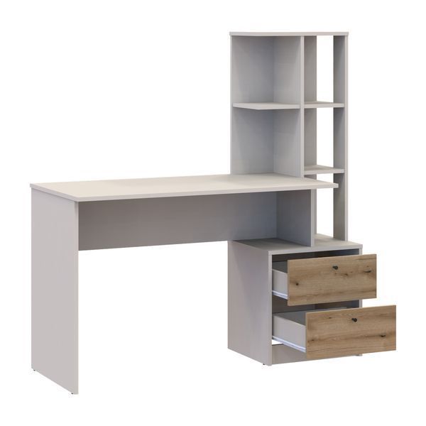 Офисный стол Doros Т7 Кашемир/Дуб Эвок 136х55х138 (DRS-011513) DRS-011513 фото