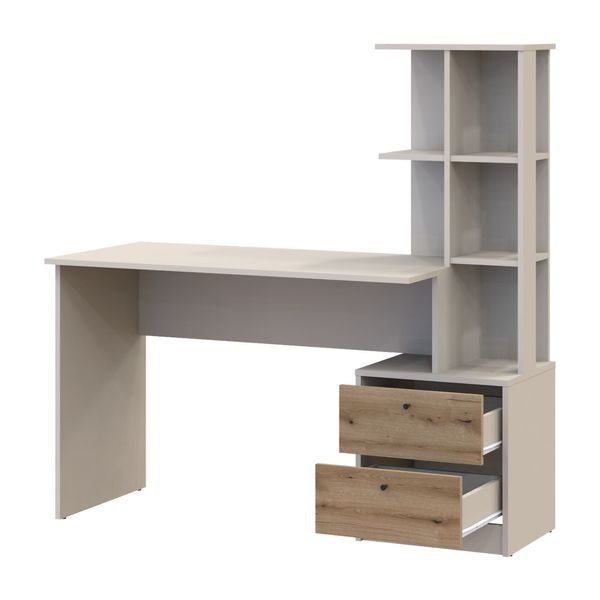 Офисный стол Doros Т7 Кашемир/Дуб Эвок 136х55х138 (DRS-011513) DRS-011513 фото