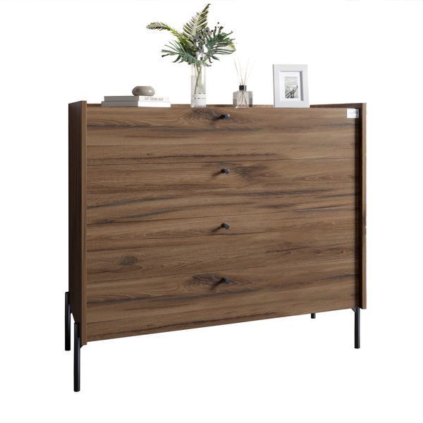 Комод с 4 ящиками LION Wood с черными ножками 100х90х45 см Дуб Ливорно (LION-042979) LION-042979 фото