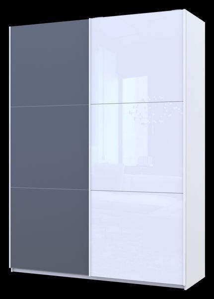 Шкаф-купе двухдверный Doros G-Caiser 180х60х240 см Белый/Графит/1 Скло (DRS-011019) DRS-011019 фото