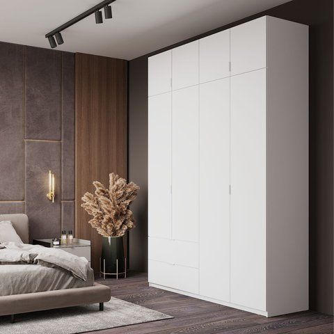 Шафа розпашна с антресолью Doros Лукас 160х50х240 см Білий (DRS-011193) DRS-011193 фото