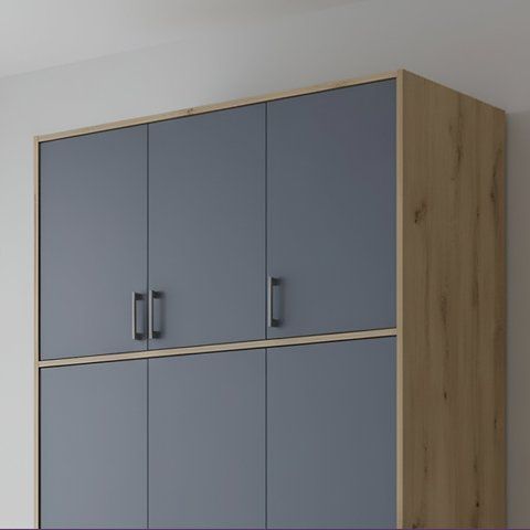Антресоль висока Doros Ронді Дуб Артизан/Графіт 3 ДСП 121х52х65 (DRS-011906) DRS-011906 фото