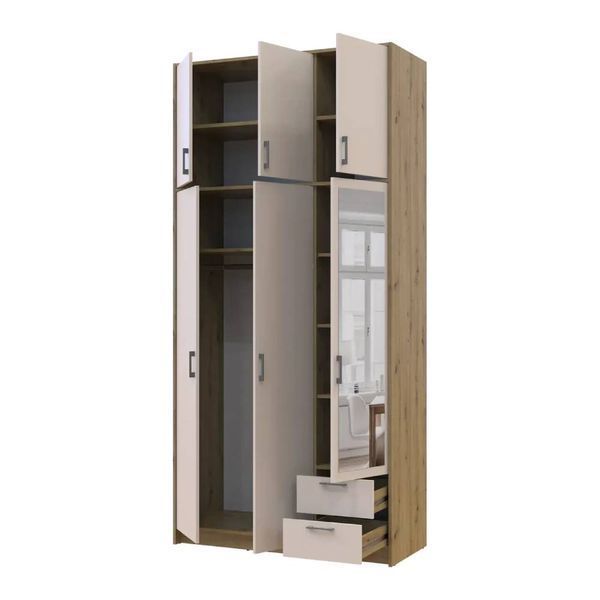 Антресоль высокая Doros Ронди Дуб Артизан/Кашемир 3 ДСП 121х52х65 (DRS-011909) DRS-011909 фото