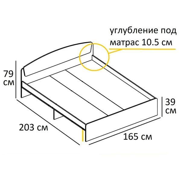 Кровать двуспальная Эверест Астория (без ящиков) 160х200 см Дуб сонома/Белый (DTM-073877) 00000098292 фото