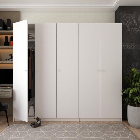 Комплект шаф для одягу Doros Промо (2 шт.) 225х48х204 см Білий (DRS-011211) DRS-011211 фото